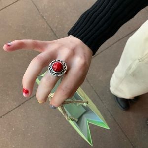 Rare vintage red stone ring